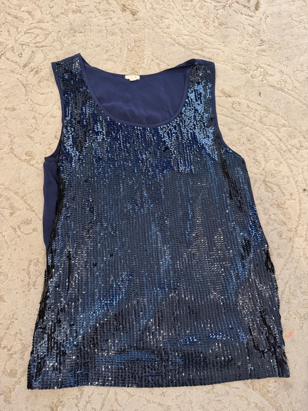 J. Crew Navy Sequin Scoop Neck Tank